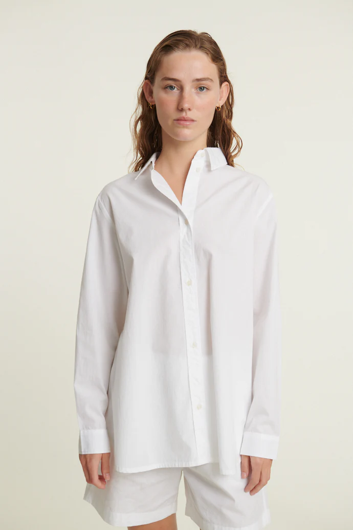 Relaxed Linen Shirt with Roll-Up Sleeves